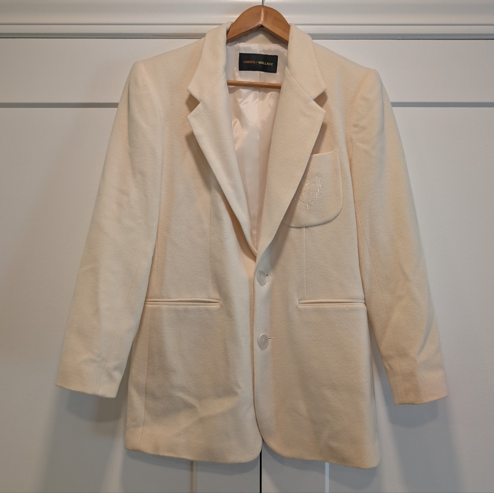 HARRIS/WALLACE Women's Merino Wool/ Lambswool Cream Blazer Size 6 - Picture 11 of 11